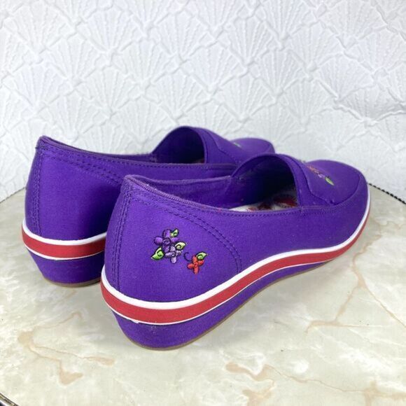 Grasshoppers Loafers Women Size 8.5 Purple Special Red Hat Society Slip On Shoes - Picture 9 of 13